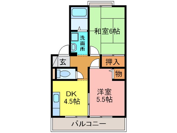 ハイツＫ２の物件間取画像